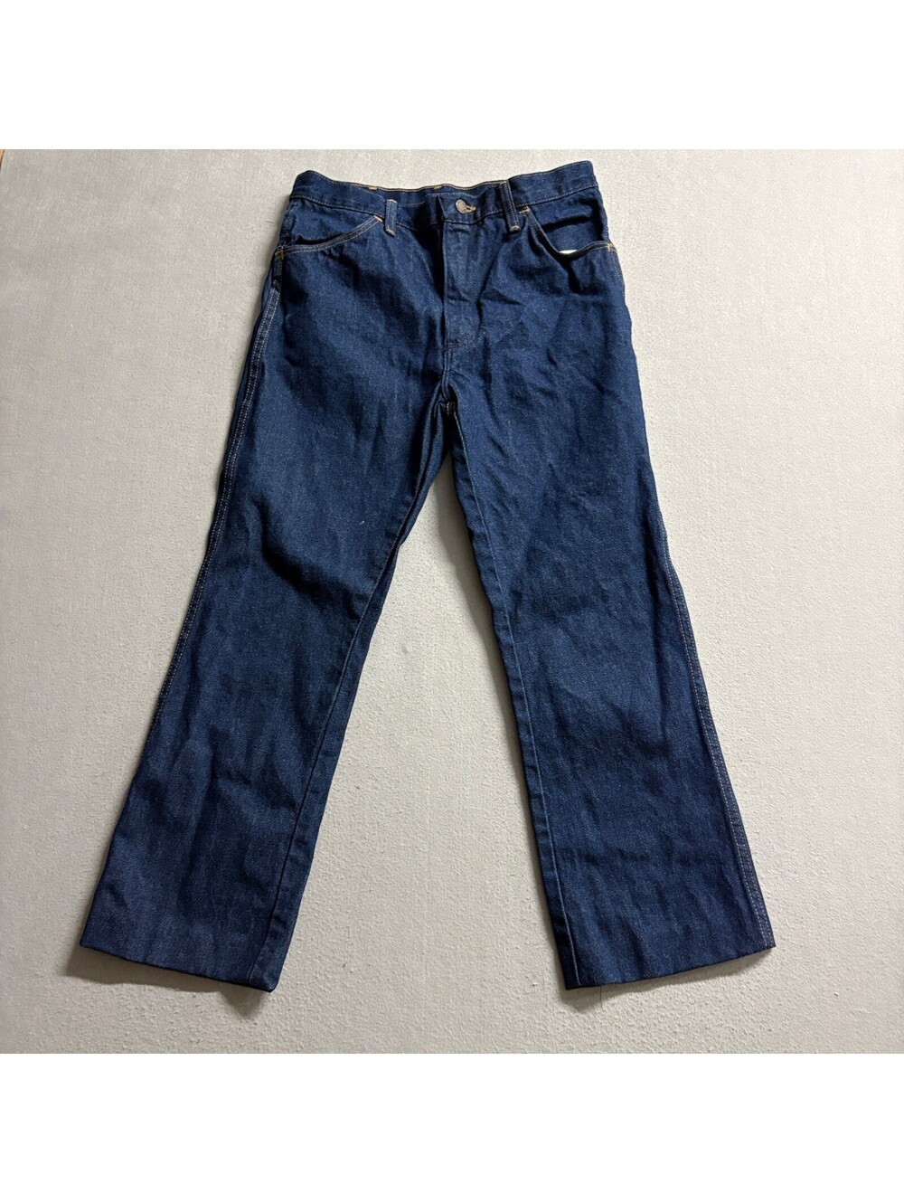 Vintage Rustler Denim Jeans Womens 32x30 Made in USA Dark Wash Straight Leg